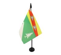 AZ FLAG - Drapeau De Table Vosges 21x14 cm - Petit Drapeau Du Département Des Vosges De Bureau 100% Polyester Avec Hampe De 25cm Et Socle En Plastique Noir