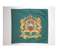 AZ FLAG - Drapeau Etendard royal du Maroc - 90x90 cm - Drapeau Roi Marocain 100% Polyester Avec Fourreau et Cordelette - Pavillon 80 g