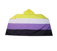 AZ FLAG - Drapeau Fierté non-binaire - 150x90 cm - Cape Drapeau Lgbt - Genderqueer 100% Polyester Avec Manches Intégrées - Body Flag - 80 g