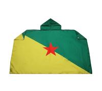 AZ FLAG Drapeau Guyane française 150x90 cm - Cape Drapeau Guyanais France 100% Polyester avec Manches Intégrées - Body Flag 80g