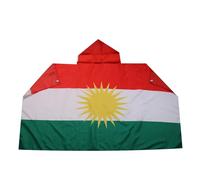 AZ FLAG Drapeau Kurdistan 150x90 cm - Cape Drapeau Kurd 100% Polyester Avec Manches Intégrées - Body Flag 80g