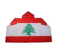 AZ FLAG Drapeau Liban 150x90 cm - Cape Drapeau Libanais 100% Polyester Avec Manches Intégrées - Body Flag 80g