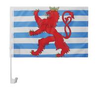 AZ FLAG - Drapeau Luxembourg avec lion Pour Décoration Voiture Avec Attaches En PVC Et Système d'Accroche - Car Flag Luxembourgeois - 100% Polyester - 50g - 45x30 cm