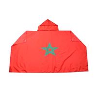 AZ FLAG Drapeau Maroc 150x90 cm - Cape Drapeau Marocain 100% Polyester Avec Manches Intégrées - Body Flag 80g