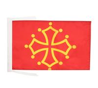 AZ FLAG - Drapeau Midi-Pyrénées - Occitanie - 45x30 cm - Pavillon Occitan - France 100% Polyester Avec Deux Cordelettes - 20g