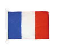 AZ FLAG - Drapeau Pavillon Civil France - 45x30 cm - Pavillon Nautique Marchand Français Spécial Bateau Et Extérieur En Maille Bloquée Avec Anneaux Plastiques Intégrés - 30g