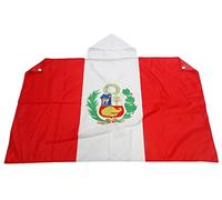 AZ FLAG Drapeau Pérou 150x90 cm - Cape Drapeau Péruvien 100% Polyester Avec Manches Intégrées - Body Flag 80g