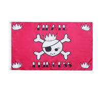 AZ FLAG - Drapeau Pirate Princesse - 90x60 cm - Drapeau Corsaire Tête De Mort 100% Polyester Avec Oeillets Métalliques Intégrés - Pavillon 50 g