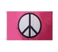 AZ FLAG - Drapeau Symbole Paix Rose - 150x90 cm - Drapeau Peace 100% Polyester Avec Oeillets Métalliques Intégrés - Pavillon 110 g