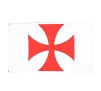 AZ FLAG - Drapeau Templiers Ordre du Temple - 150x90 cm - Drapeau Croix Pattee Rouge 100% Polyester Avec Oeillets Métalliques Intégrés - Pavillon 110 g
