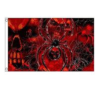 AZ FLAG Drapeau Tête de mort avec araignée 150x90 cm 2 Œillets | Usage intérieur et extérieur Drapeau décoratif pirate coutures doubles et bords renforcés avec œillets métalliques