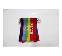 AZ FLAG Guirlande Arc-en-Ciel Symbole Paix 6 m 20 drapeaux Polyester Léger