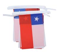 AZ FLAG - Guirlande Drapeau Chili - 4 Mètres Avec 20 Petits Drapeaux Chilien De 15x10 cm - Fanion 100% Polyester - 40g