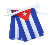 AZ FLAG - Guirlande Drapeau Cuba - 4 Mètres Avec 20 Petits Drapeaux Cubain De 15x10 cm - Fanion 100% Polyester - 40g