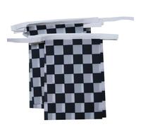 AZ FLAG - Guirlande Drapeau Damier noir et blanc - 12 Mètres Avec 20 Drapeaux À Damiers - Course Automobile - Formule 1 De 45x30 cm - Fanions 100% Polyester - 200g
