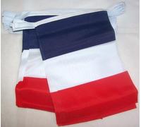 AZ FLAG - Guirlande Drapeau France - 8 Mètres Avec 20 Fanions Français De 21x14 cm - Petits Drapeaux 100% Polyester - 80g