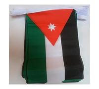 AZ FLAG - Guirlande Drapeau Jordanie - 6 Mètres Avec 20 Fanions Jordanien De 21x14 cm - Petits Drapeaux 100% Polyester - 60g