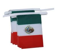 AZ FLAG - Guirlande Drapeau Mexique - 4 Mètres Avec 20 Petits Drapeaux Mexicain De 15x10 cm - Fanion 100% Polyester - 40g