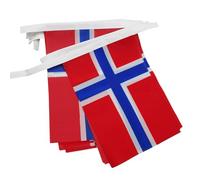 AZ FLAG - Guirlande Drapeau Norvège - 4 Mètres Avec 20 Petits Drapeaux Norvégien De 15x10 cm - Fanion 100% Polyester - 40g