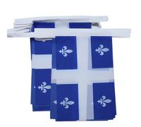 AZ FLAG - Guirlande Drapeau Québec - 4 Mètres Avec 20 Petits Drapeaux Québécois - Canada De 15x10 cm - Fanion 100% Polyester - 40g