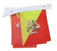 AZ FLAG - Guirlande Drapeau Sicile - 6 Mètres Avec 20 Fanions Sicilien - Italie De 21x14 cm - Petits Drapeaux 100% Polyester - 60g