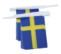 AZ FLAG - Guirlande Drapeau Suède - 4 Mètres Avec 20 Petits Drapeaux Suédois De 15x10 cm - Fanion 100% Polyester - 40g