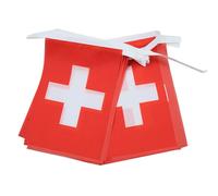 AZ FLAG - Guirlande Drapeau Suisse - 4 Mètres Avec 20 Petits Drapeaux Helvétique De 15x10 cm - Fanion 100% Polyester - 40g