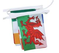 AZ FLAG Guirlande Tournoi des 6 nations Rugby 6 m 18 drapeaux | Usage intérieur et extérieur Guirlande de drapeaux drapeaux cousus sur un ruban renforcé polyester léger