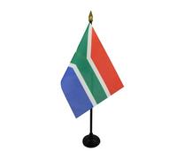 AZ FLAG - Mini Drapeau Afrique du Sud De Table - 15x10 cm - Drapeau Sud Africain De Bureau 100% Polyester Avec Hampe Pointe Dorée 25cm