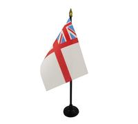 AZ FLAG - Mini Drapeau Marine militaire britannique De Table - 15x10 cm - Drapeau De L'Armée Britannique De Bureau 100% Polyester Avec Hampe Pointe Dorée 25cm