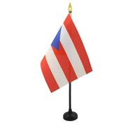 AZ FLAG - Mini Drapeau Porto Rico De Table - 15x10 cm - Drapeau Portoricain De Bureau 100% Polyester Avec Hampe Pointe Dorée 25cm