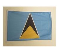 AZ FLAG Pavillon Sainte Lucie 45x30 cm Maille Bloquée Anneaux Plastique | Usage extérieur et nautique Pavillon nautique saint-lucien St Lucia avec anneaux en plastique polyester maille