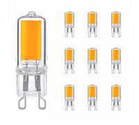 Azanaz G9 LED COB haute luminosité ampoule G9 LED AC 220V ampoule remplace l'ampoule halogène G9, G9 COB Mini ampoule éclairage à 360 °, pas de stroboscope, 10 PCS (Warm light, 14 mm x 50 mm (3 W))
