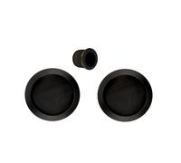 AZERODESIGN - Kit porte coulissante - Poignée de porte coulissante - Poignée de porte coulissante - Rosaces rondes et dé à coudre central - Dimensions 56 mm et dé à coudre 29 mm (noir)