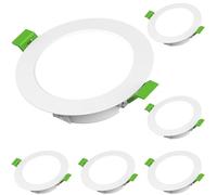 Azhien Spot LED Encastrable 230V, Spot de Plafond 4W IP44 Set de 6,Diametre d'installation 68-75 mm, 440LM 6500K Blanc Froid,Idéal pour La Maison,La Salle de Bain