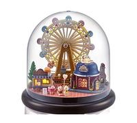 AZHKJKZH Boîte Musique Boîte À Musique LED Rotative Kit De Maison Poupée Miniature Bricolage Fait La Main pour 10 Ans + Cadeau d'anniversaire Décoration Maison Artisanat(D)