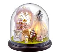 AZHKJKZH Boîte Musique Boîte À Musique LED Rotative Kit De Maison Poupée Miniature Bricolage Fait La Main pour 10 Ans + Cadeau d'anniversaire Décoration Maison Artisanat(C)