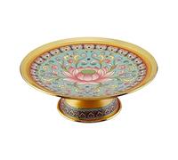 AZHKJKZH Corbeille Fruits Exquis Grand Plateau De Fruits Peint Motif Lotus Panier À Dessert Décorations Pour La Maison Décoration Table Cuisine(A,18*18*6.5cm)