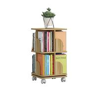 AZHKJKZH Étagère Bureau Bibliothèque Rotative Créative Multicouche Étagère Simple d'angle Organisateur Maison Étagères Salon Chambre Coucher(2 Tiers,with Wheels)