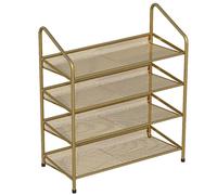 AZHKJKZH Stockage Organisateur Étagère à Chaussures en métal Organisateur Rangement de Grille métallique étagère pour entrée Placard Chambre Salon pour Ranger(Gold,65 * 26 * 61cm)