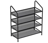 AZHKJKZH Stockage Organisateur Étagère à Chaussures en métal Organisateur Rangement de Grille métallique étagère pour entrée Placard Chambre Salon pour Ranger(Black,65 * 26 * 61cm)