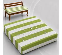 AZMAHT Coussin Banc de Jardin Imperméable 2/3 Places, Mousse 50D Épaisse pour Coussin Chaise Exterieur Coussins de Jardin, Assise Déhoussable Confort pour Balcon, Sofa,Green Stripes,60x30x5cm