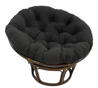 AZMAHT Grand Coussin Rond pour Chaise, Coussin épais pour Chaise à Bascule d'extérieur, Coussin de Siège pour Panier Suspendu en Rotin, Coussin de Remplacement pour Nid d'Oeuf,Noir,130×130