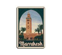 AZOLID Panneaux en métal Marrakech Maroc - Affiche murale en métal pour maison, bar, café, garage, salle de bain - 30 x 43 cm