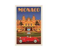 AZOLID Plaque en métal Monaco Monte Carlo Casino humoristique de voyage en étain pour bar, café, maison, chambre, décoration murale, cadeau extérieur et intérieur 14 x 20 cm