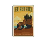AZOLID Plaque vintage en étain Canada New Brunswick Décoration murale pour café, bar, pub, maison 14 x 20 cm