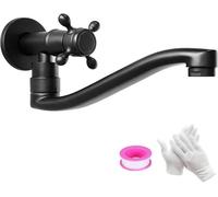 Azomor : élégant robinet mural noir pivotant à 360 degrés, conçu pour la cuisine et la salle de bains