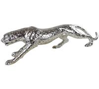 Azomor : élégante figurine argentée représentant un guépard, pour la décoration du salon