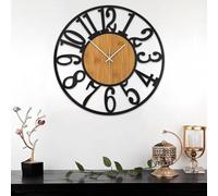 Azomor : élégante horloge murale ronde avec chiffres romains et mouvement à quartz silencieux