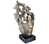 Azomor : élégante sculpture en bronze représentant un visage d'homme, idéale pour une décoration d'intérieur polyvalente